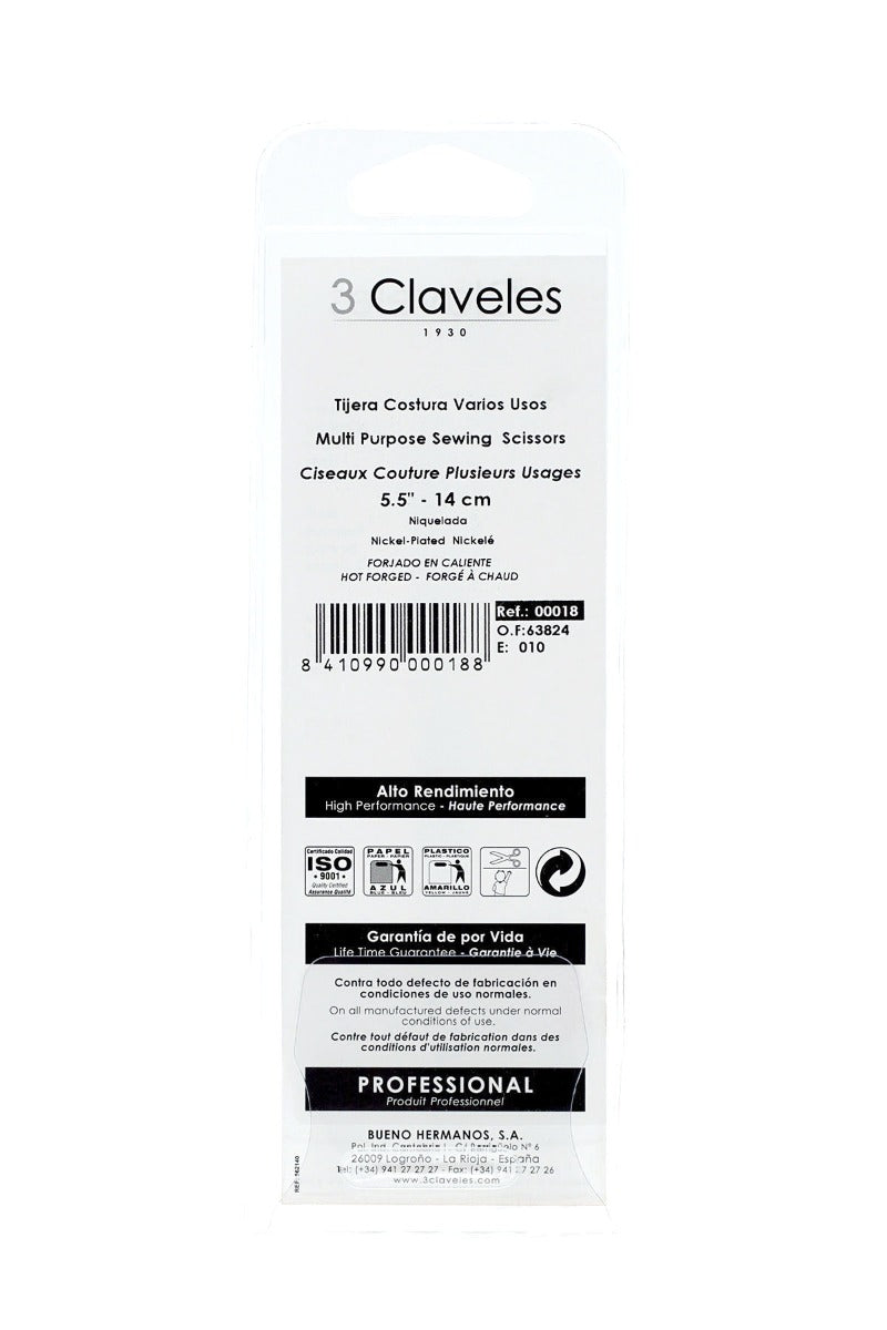 Tijera Costura 3 claveles 15 cm - Ribes y Casals