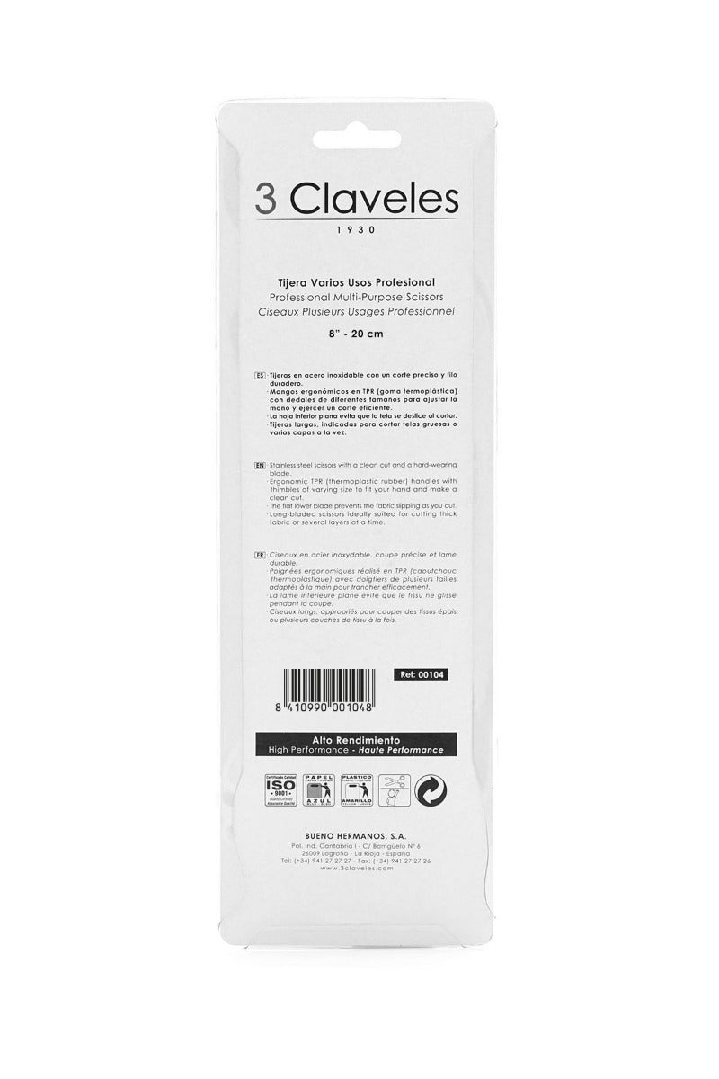 Tijeras Varios Usos Profesional 20 cm 3 Claveles - Ribes y Casals