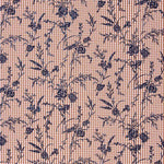 Vichy Algodón Teja Flocado Floral Marino - Ribes y Casals