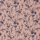 Vichy Algodón Teja Flocado Floral Marino - Ribes y Casals