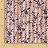 Vichy Algodón Teja Flocado Floral Marino - Ribes y Casals