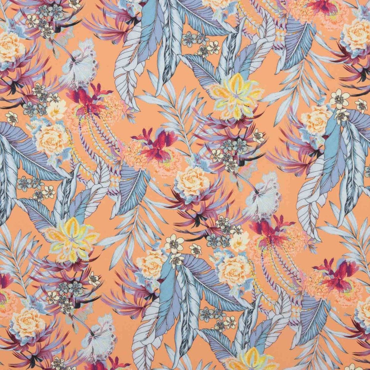 Crêpe Ligero Estampado Tropical Coral - Ribes y Casals