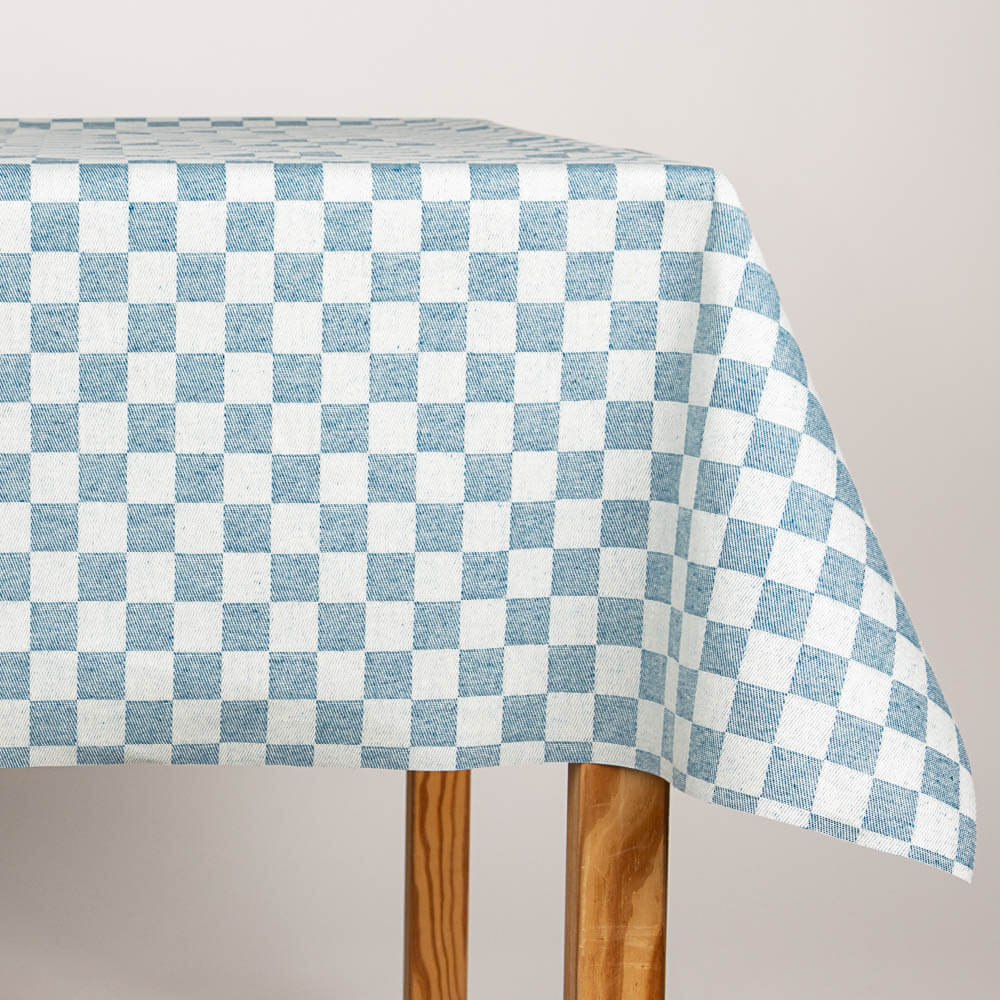Mantel Resinado Antimanchas Chess Azul - Ribes y Casals