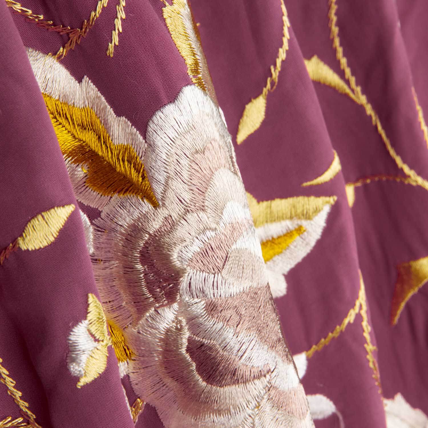 Tencel Bordado Mantón Burdeos Claro - Ribes y Casals