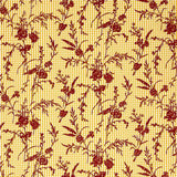 Retal Vichy Algodón Ocre Flocado Floral Grana - Varias medidas x ancho de 150 cm - Ribes y Casals