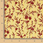 Retal Vichy Algodón Ocre Flocado Floral Grana - Varias medidas x ancho de 150 cm - Ribes y Casals