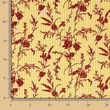 Retal Vichy Algodón Ocre Flocado Floral Grana - Varias medidas x ancho de 150 cm - Ribes y Casals