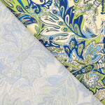 Crêpe Ligero Estampado Paisley Verde Azul - Ribes y Casals