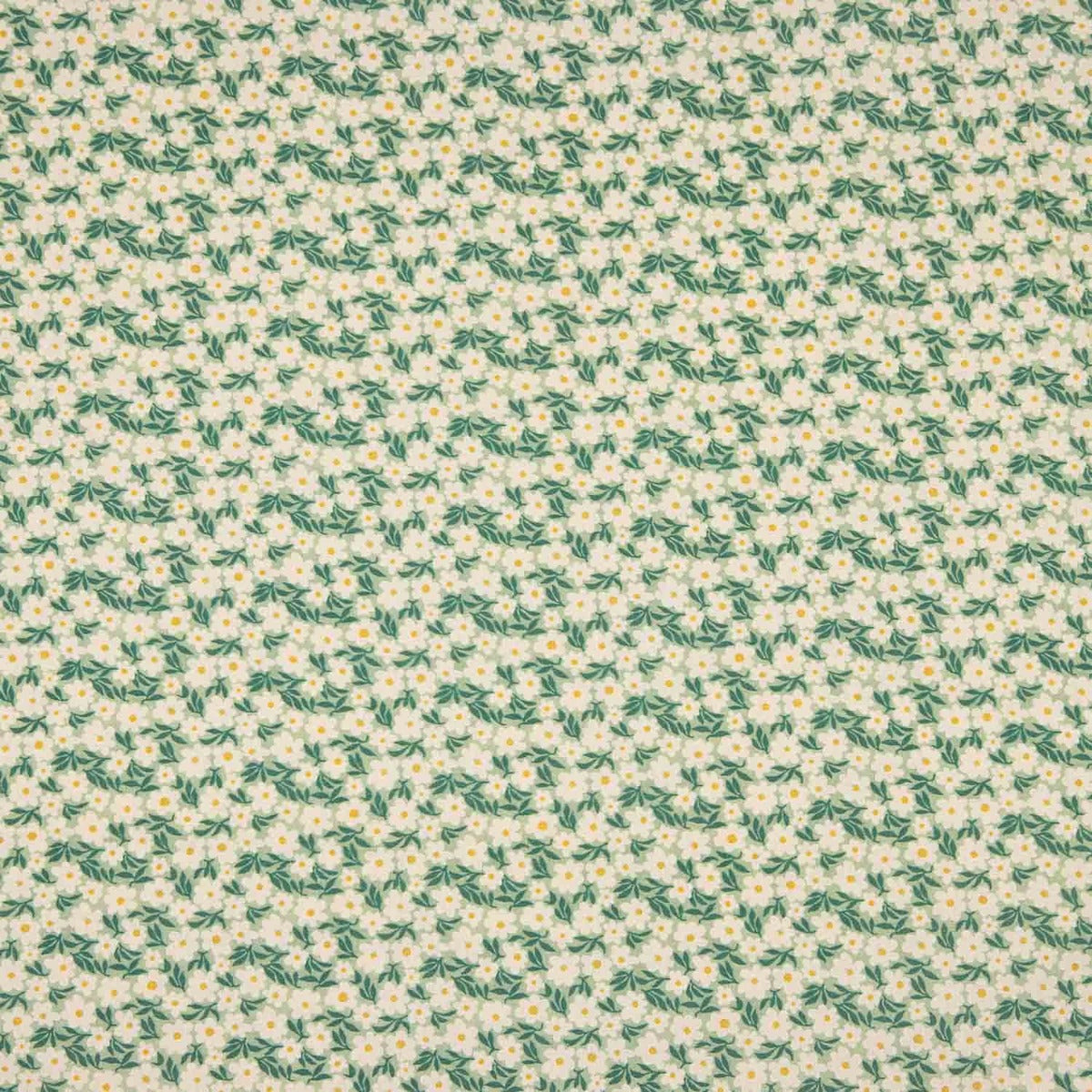 Percal Estampada Floral Verde y Amarillo - Ribes y Casals
