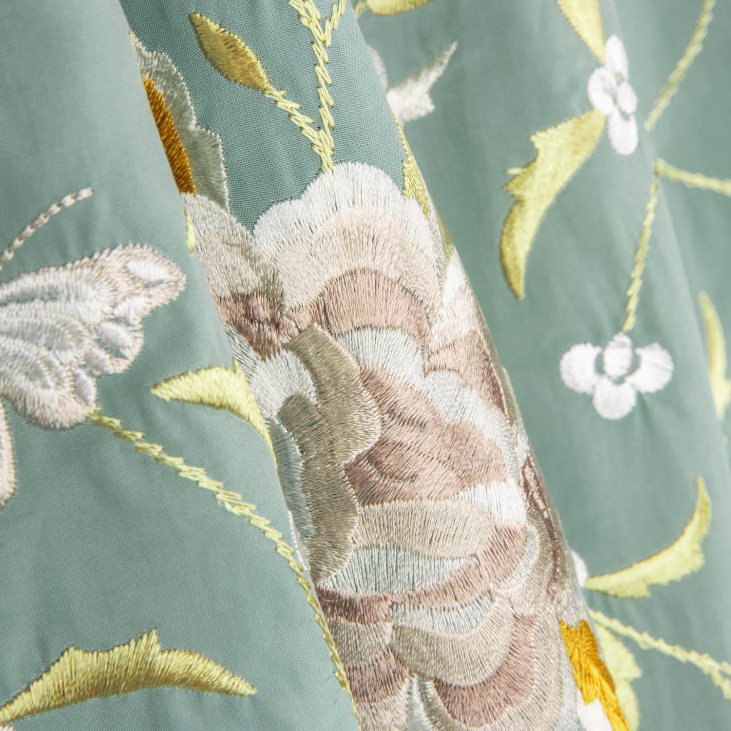 Tencel Bordado Mantón Verde Mineral - Ribes y Casals