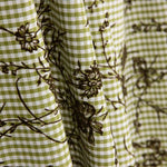 Vichy Algodón Oliva Flocado Floral Caqui - Ribes y Casals