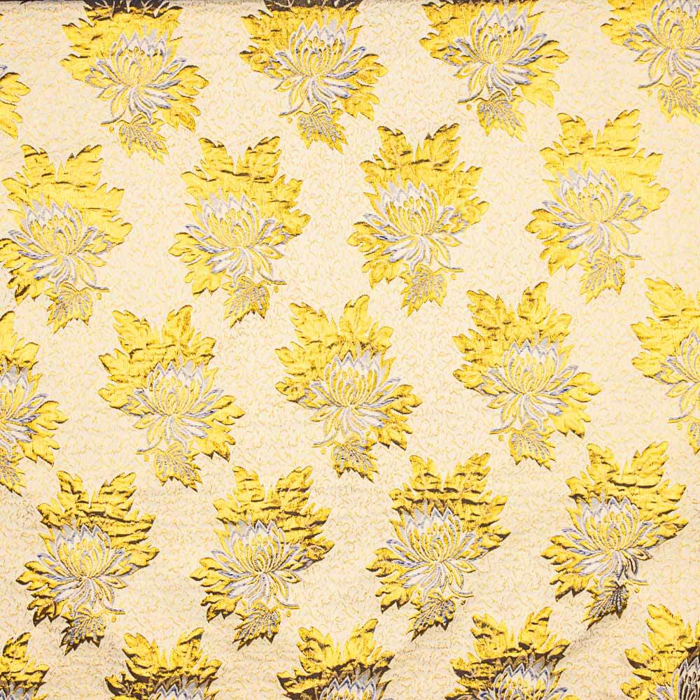 Brocado Lurex Flor Azulón Dorado Intenso - Ribes y Casals