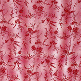Vichy Algodón Rojo Flocado Floral Rojo - Ribes y Casals