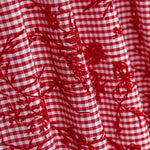 Vichy Algodón Rojo Flocado Floral Rojo - Ribes y Casals
