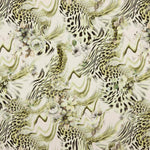 Crêpe Ligero Estampado Animal Print Floral Verde - Ribes y Casals