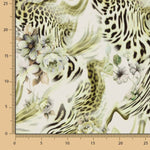 Crêpe Ligero Estampado Animal Print Floral Verde - Ribes y Casals