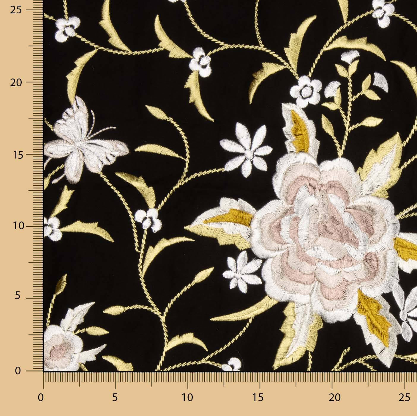 Tencel Bordado Mantón Negro - Ribes y Casals