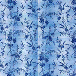 Vichy Algodón Azul Flocado Floral Marino - Ribes y Casals