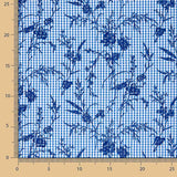 Vichy Algodón Azul Flocado Floral Marino - Ribes y Casals