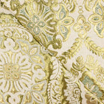 Brocado Lurex Flor Verde Crudo Dorado - Ribes y Casals