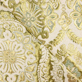 Brocado Lurex Flor Verde Crudo Dorado - Ribes y Casals