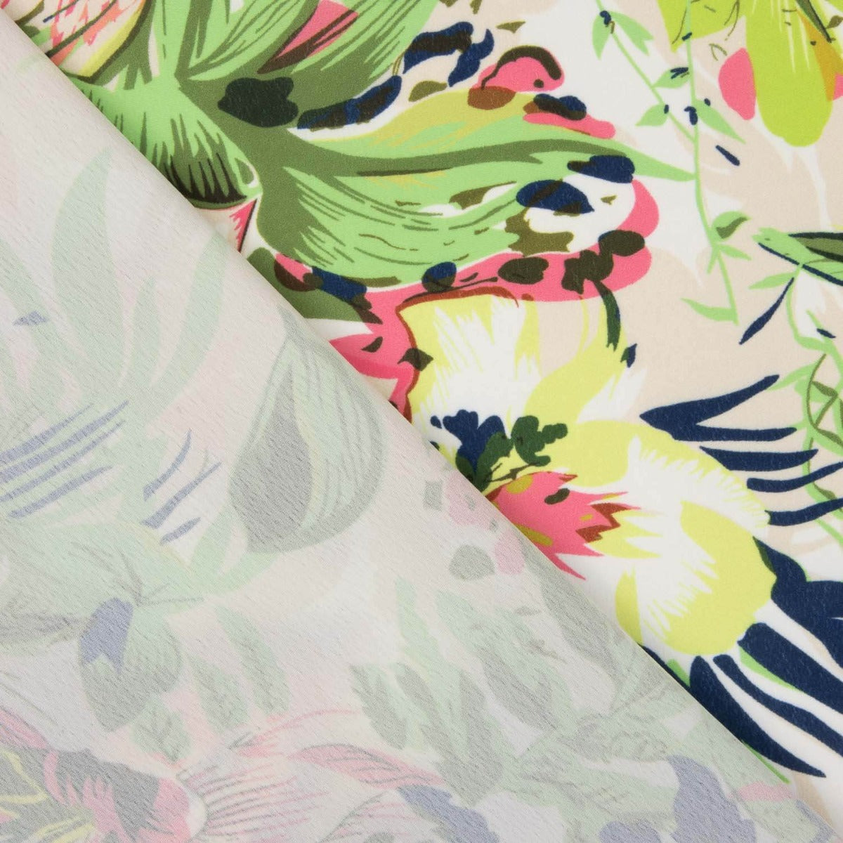 Crêpe Ligero Estampado Floral Neón - Ribes y Casals