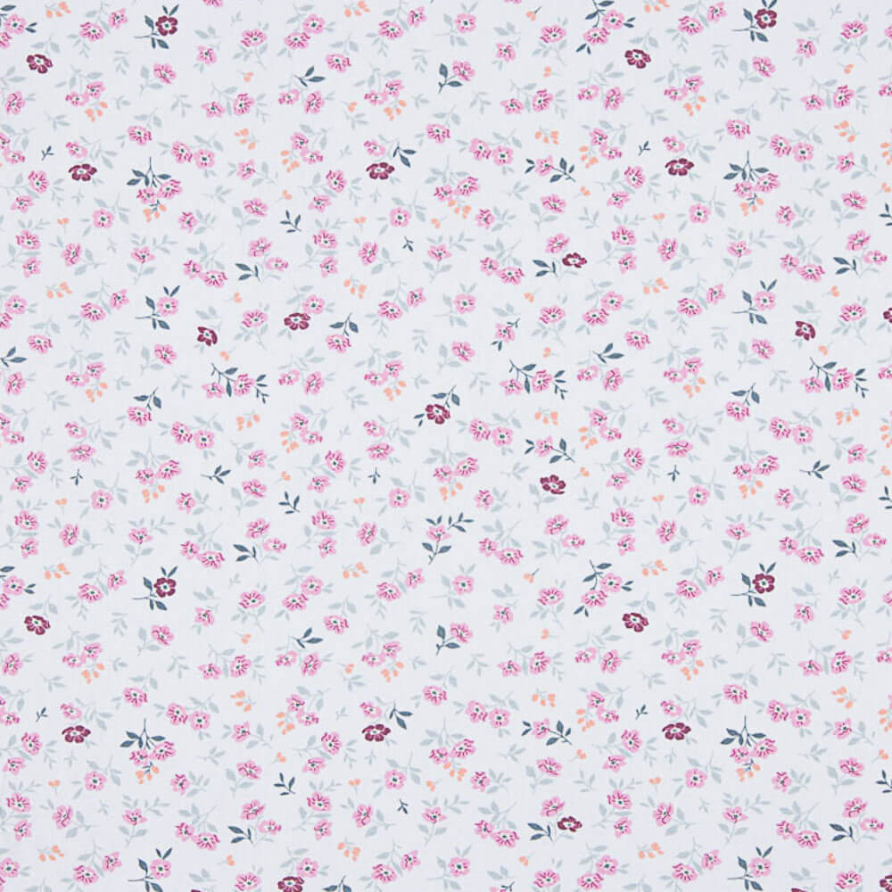 Popelín Algodón Flores Nerea Azul Claro - Ribes y Casals