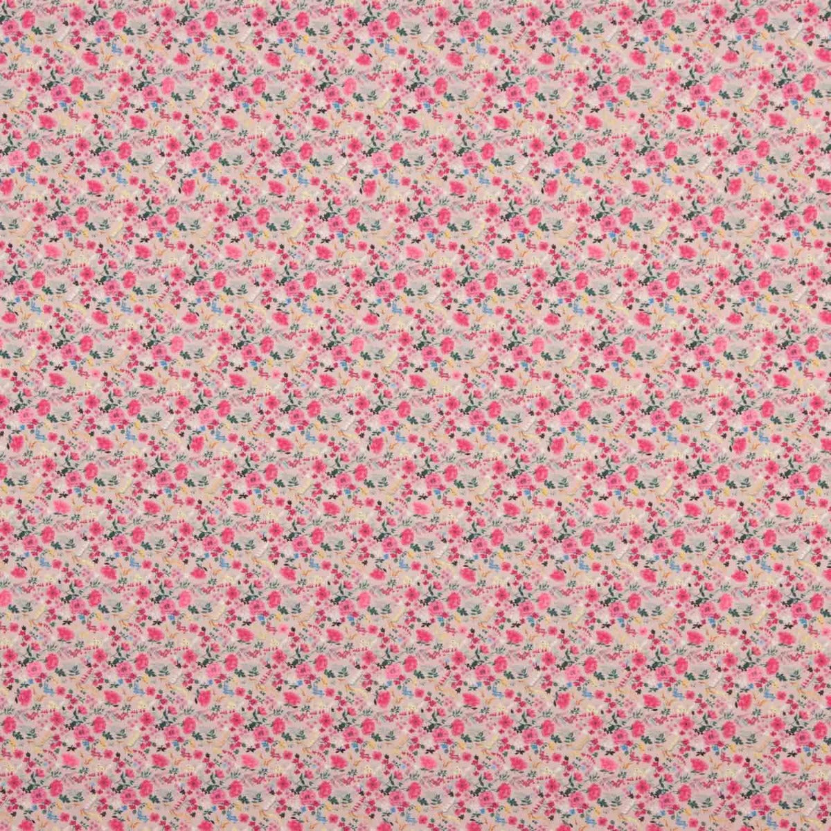 Crêpe Ligero Estampado Floral Mini Rosa Vintage - Ribes y Casals