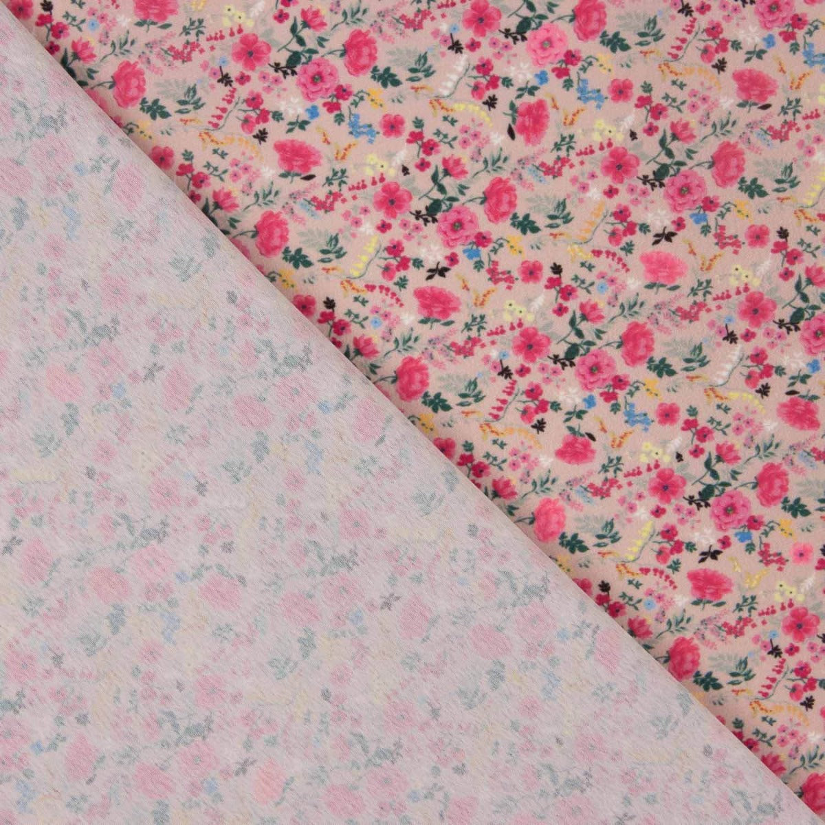 Crêpe Ligero Estampado Floral Mini Rosa Vintage - Ribes y Casals