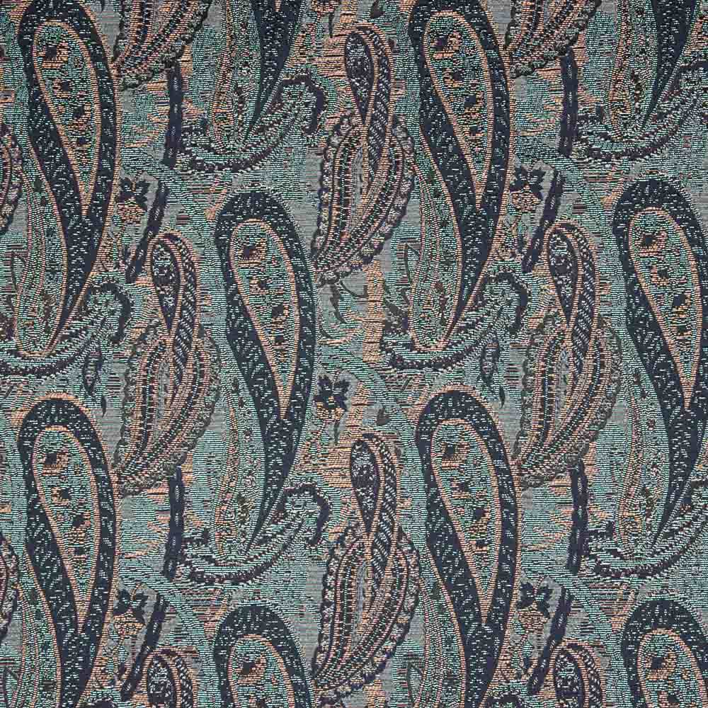 Brocado Cachemire Azul Coral - Ribes y Casals