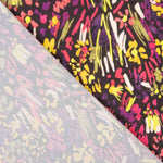 Crêpe Ligero Estampado Abstracto Fucsia Mostaza - Ribes y Casals