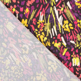 Crêpe Ligero Estampado Abstracto Fucsia Mostaza - Ribes y Casals