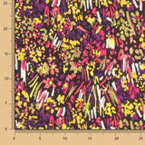 Crêpe Ligero Estampado Abstracto Fucsia Mostaza - Ribes y Casals