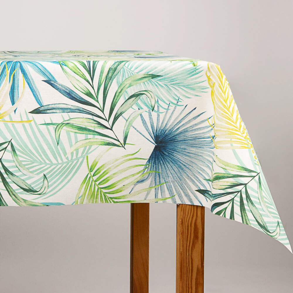 Mantel Resinado Antimanchas Palmeras Agua - Ribes y Casals