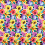 Crêpe Ligero Estampado Floral Acuarela Multicolor - Ribes y Casals