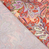 Crêpe Ligero Estampado Paisley Coral Lila - Ribes y Casals