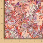 Crêpe Ligero Estampado Paisley Coral Lila - Ribes y Casals