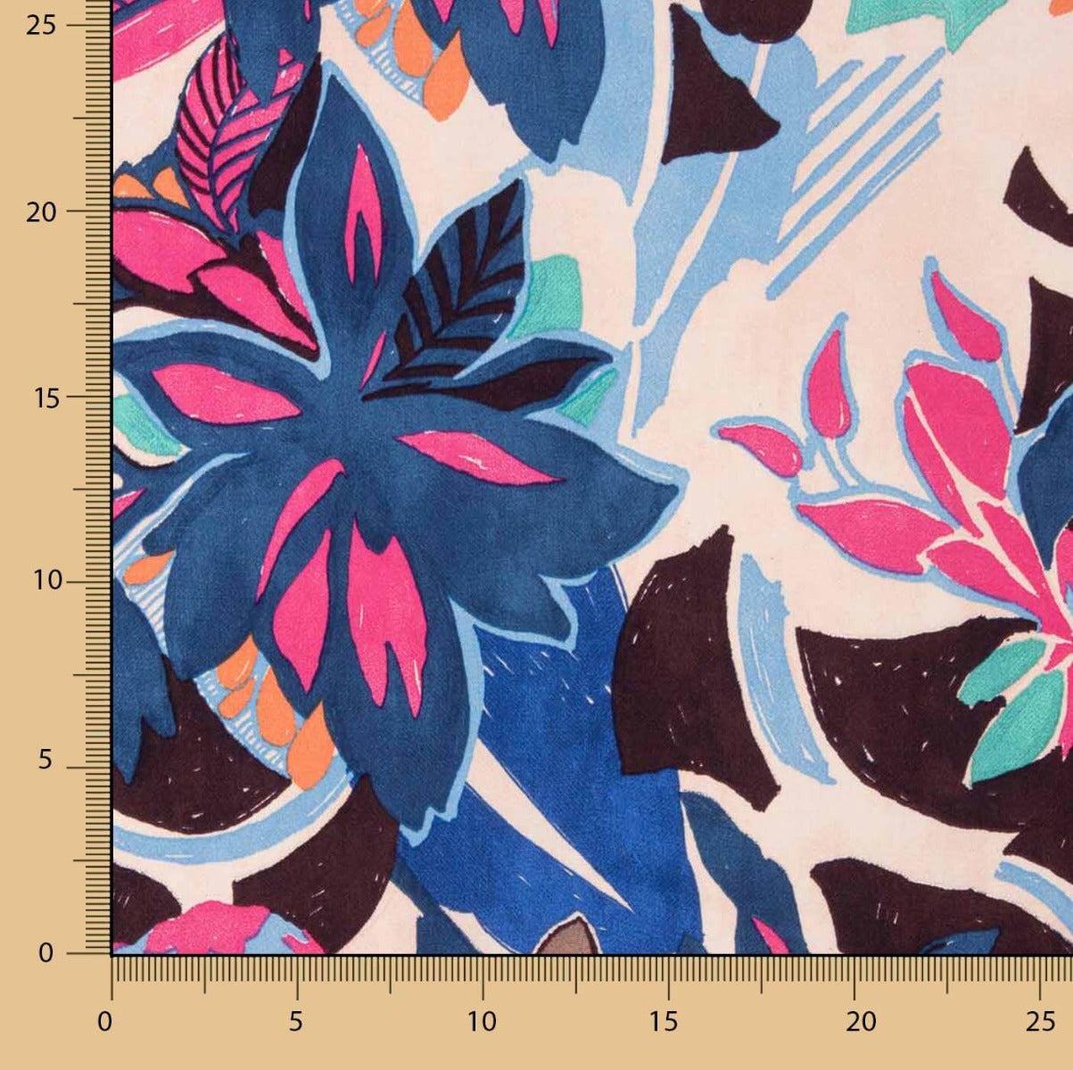 Crepe Viscosa Selva Azul - Ribes y Casals