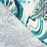 Crêpe Ligero Estampado Animal Print Floral Azul - Ribes y Casals