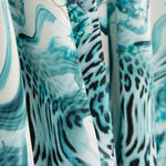 Crêpe Ligero Estampado Animal Print Floral Azul - Ribes y Casals