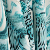 Crêpe Ligero Estampado Animal Print Floral Azul - Ribes y Casals