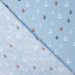 Popelín Algodón Anclas Azul - Ribes y Casals