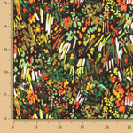 Crêpe Ligero Estampado Abstracto Verde Otoñal - Ribes y Casals