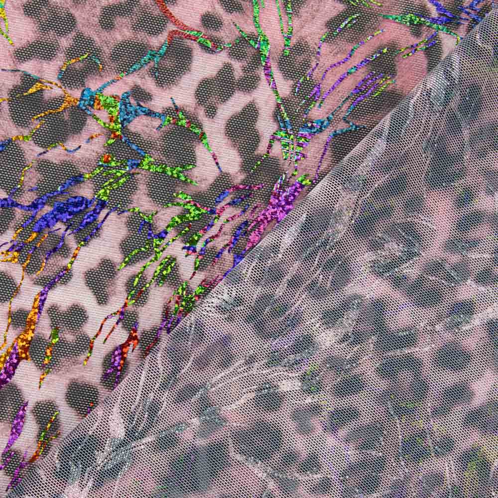 Rejilla Elástica Leopardo Laminado Rosa - Ribes y Casals