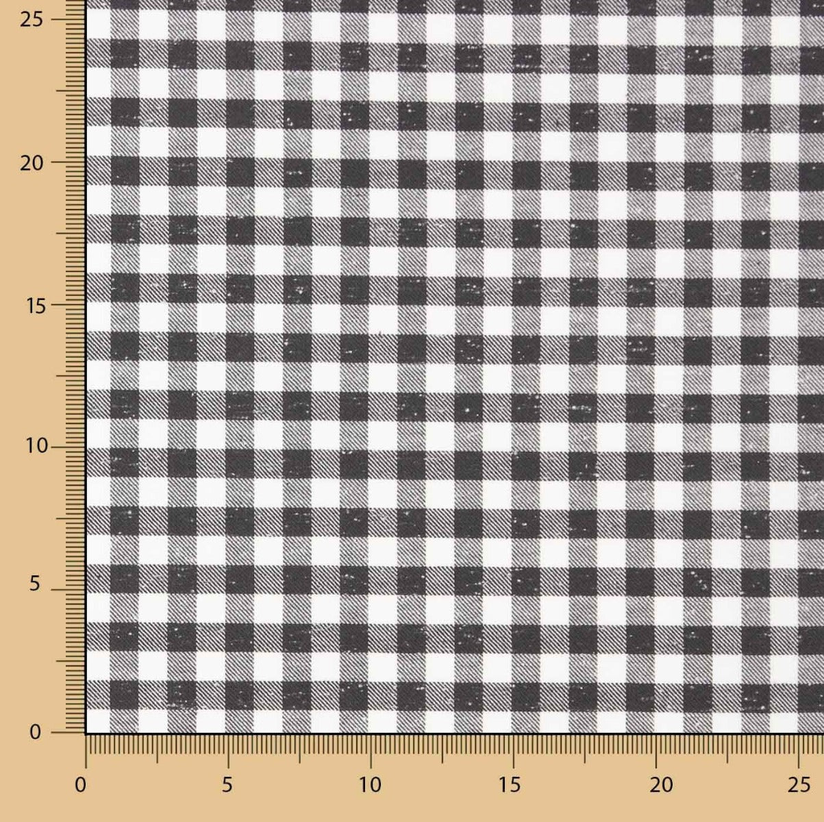 Viyela Algodón Vichy Jaspeada Blanco y Negro - Ribes y Casals