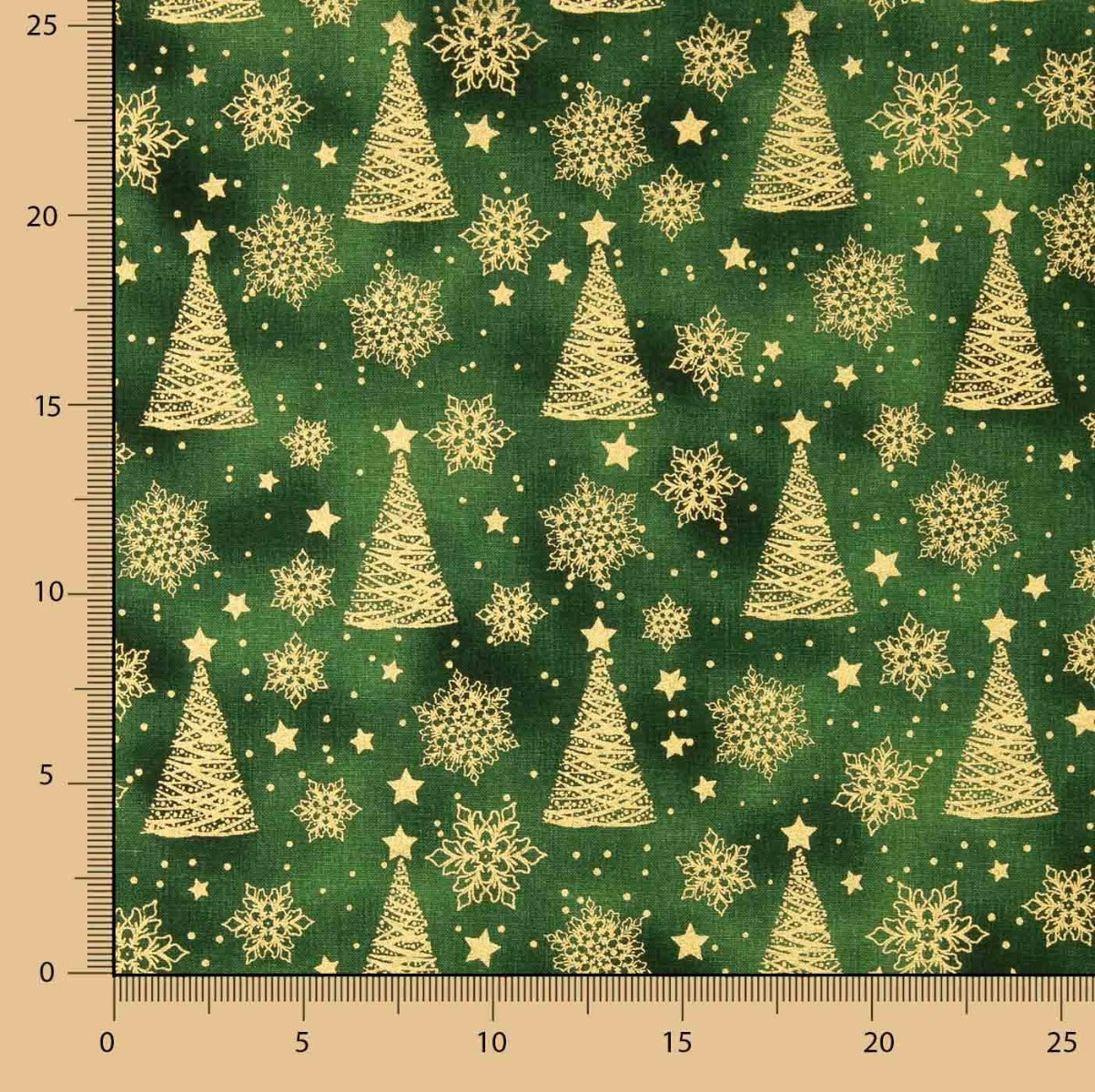 Popelín Navidad Verde Abeto - Ribes y Casals