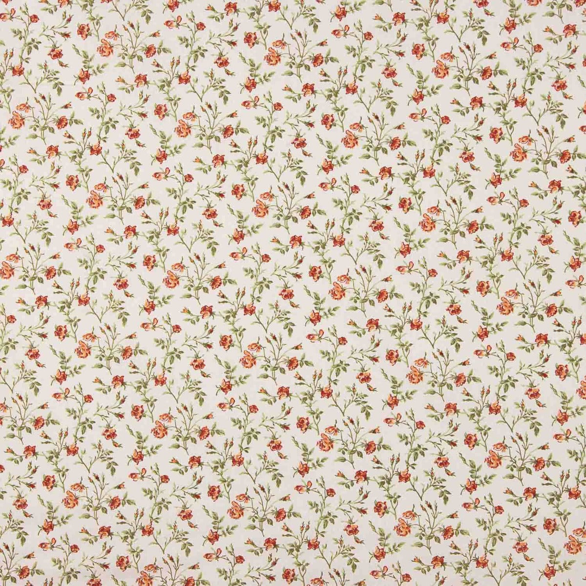 Algodón Estampado Flores Grace Coral - Ribes y Casals