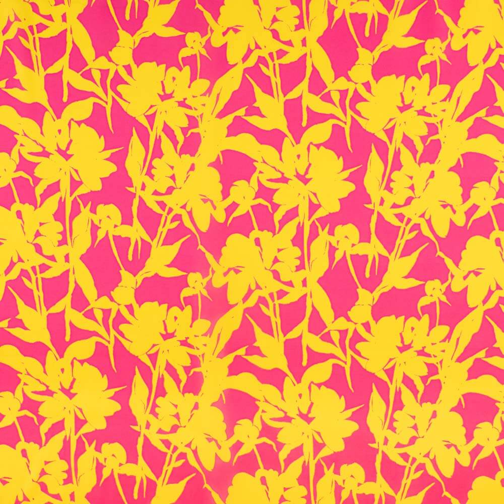 Satén Estampado Shadow Rosa-Amarillo - Ribes y Casals