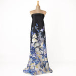 Satén Estampado Romantic Flor Azul - Ribes y Casals