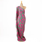 Satén Estampado Shadow Fucsia-Verde - Ribes y Casals